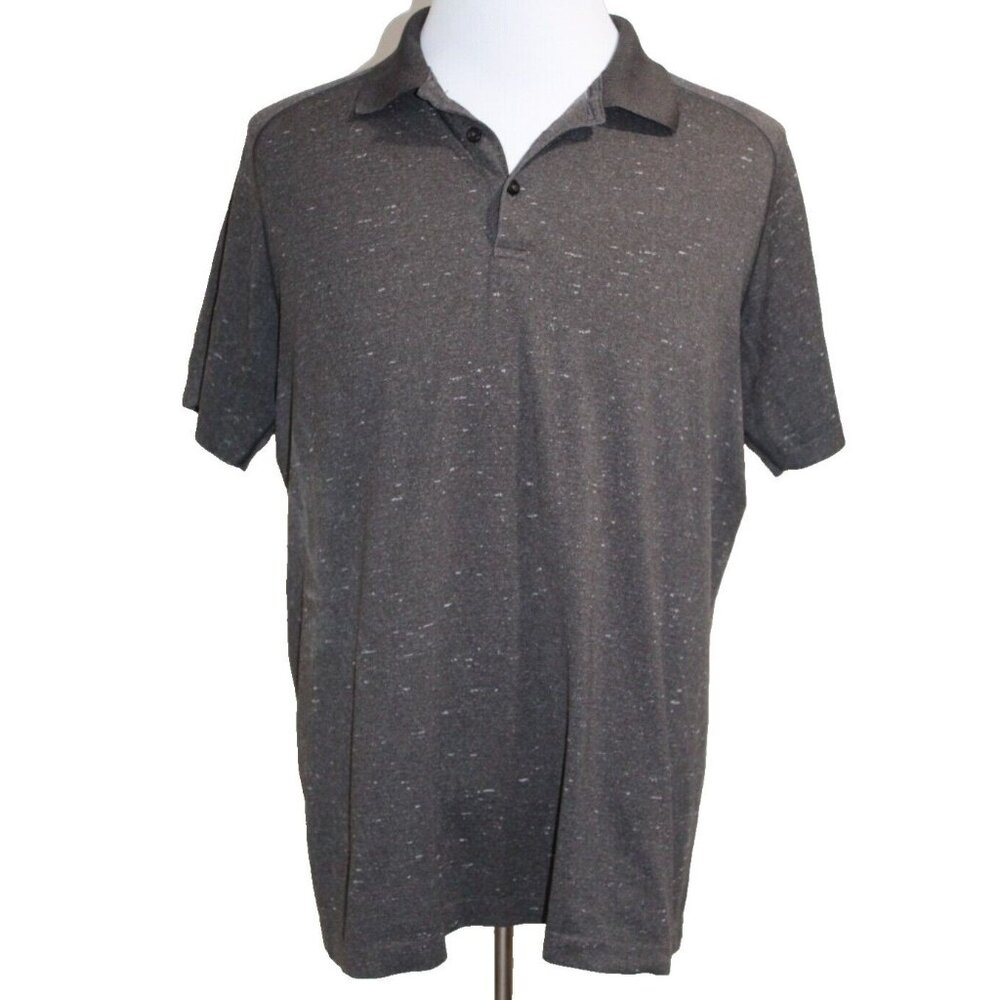 Lululemon Polo Short Sleeve Performance Stretch Shirt XL Mens Charcoal Fleck